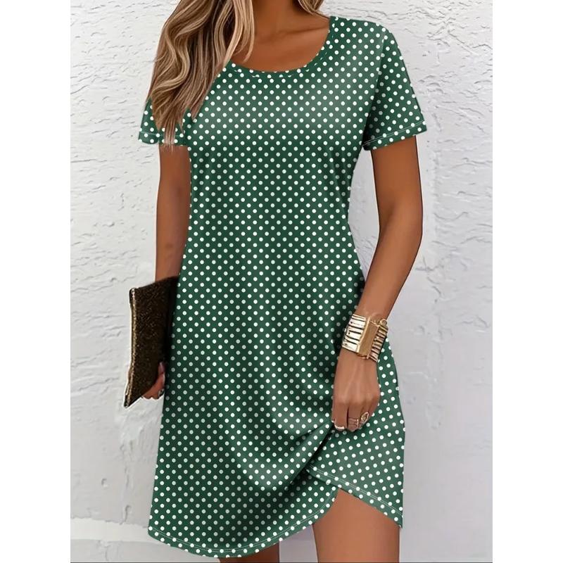 Modisches Damen Rundhalskleid 3D Lässig Farbprint Lässiges Kleid Rundhalskleid