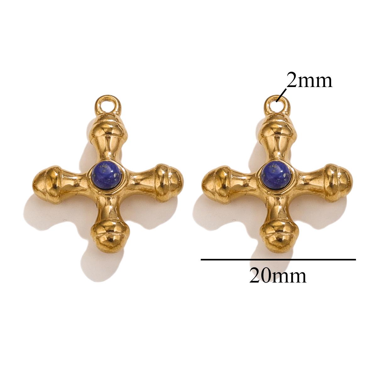

2Pcs Vintage Natural Tiger Eye Stone Cross Pendant Making Diy Charm Holiday Jewelry Accessories Wholesale