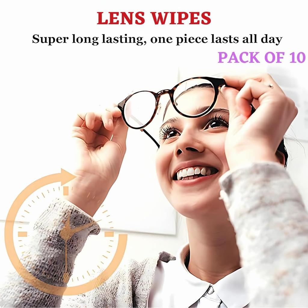 G.FIDEL Eye Care Microfiber Lens Wipes - 10 Count | Cleaning Cloth for Glasses (10 PCS)