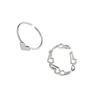 2 Stück Modische Ringe mit Herz-Ausschnitt Öffnungsringe Bequem zu tragen Fingerringe Party-Accessoire Ringe Metalltextur