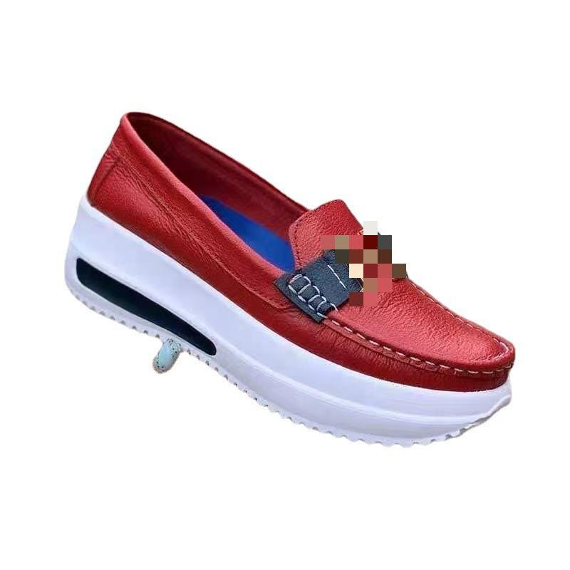 Zapatos Planos de Mujer Antideslizantes de Suela Gruesa con Punta Redonda y Boca Poco Profunda