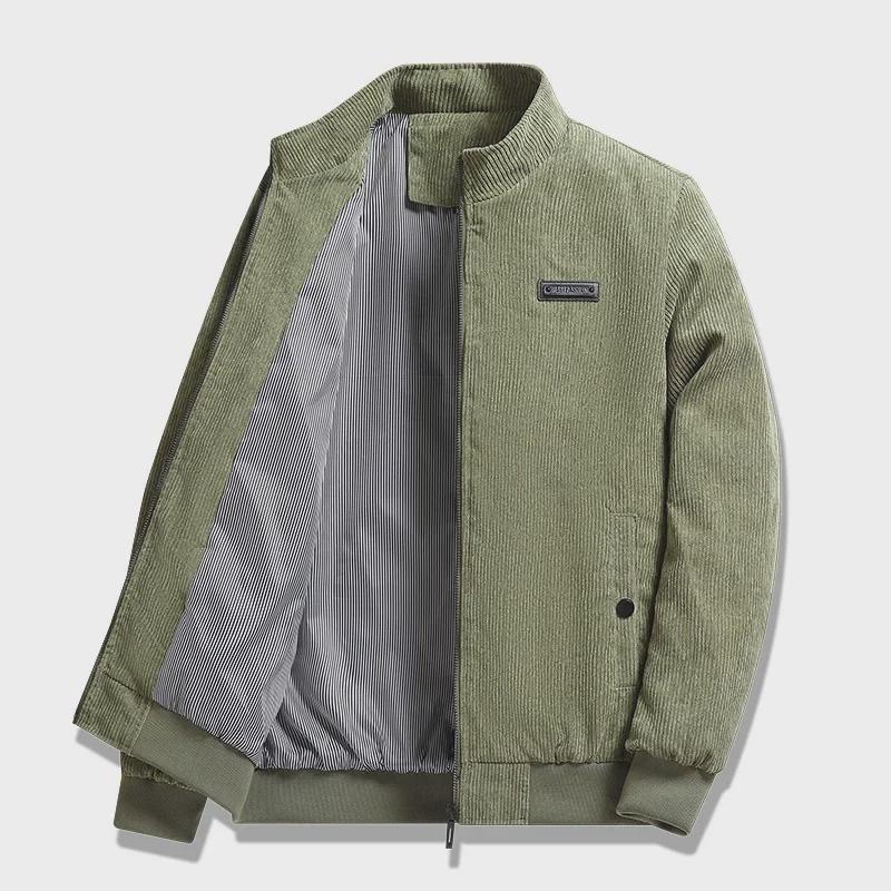 Men's Slim-Fit Corduroy Jackets: Casual Korean Style, Versatile, Thick Fleece for Spring/Autumn