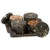 Air Tight Dry Fruit Container Tray Set with Lid & Serving Tray, Airtight Container Set 430ml (4 Pieces, Polypropylene) (Black)