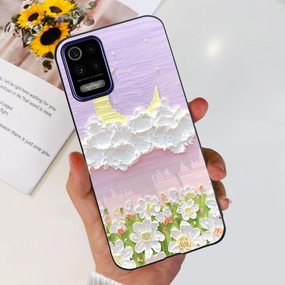 For LG K52 K42 K62 2020 Phone Case Back Cover Black Matte Soft TPU Silicone Bumper Shell For LG Q52 Q62 LGK52 K 62 Butterfly Bag
