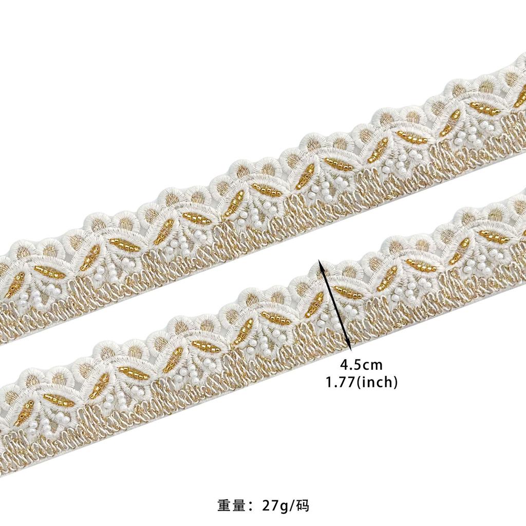 4.5Cm Organza Beads Embroidery Barcode Lace Exquisite Window Decoration Clothing Luggage Belt Decorative Lace Accessories
