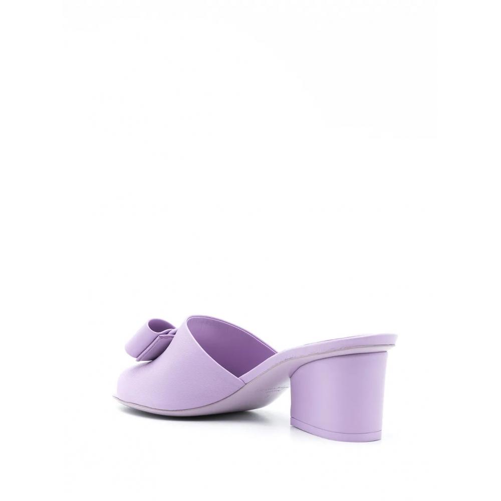 Salvatore Ferragamo Ferragamo Bow Detail Slip On Sandals Purple