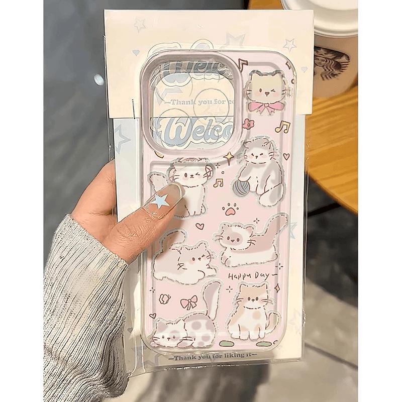 Adorable Cats iPhone Case: Full Coverage Soft Shell for iPhone 12-16 Pro Max