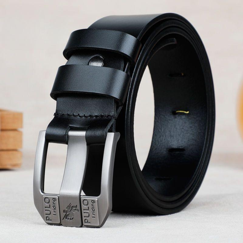 

PULO Удобный и прочный ремень Классический мужской ремень Деловой универсальный модный ремень 120cm чёрный