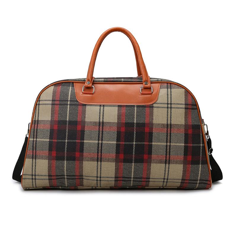 Women's plaid retro new crossbody gym bag crossbody light business trip fashion short distance handbag