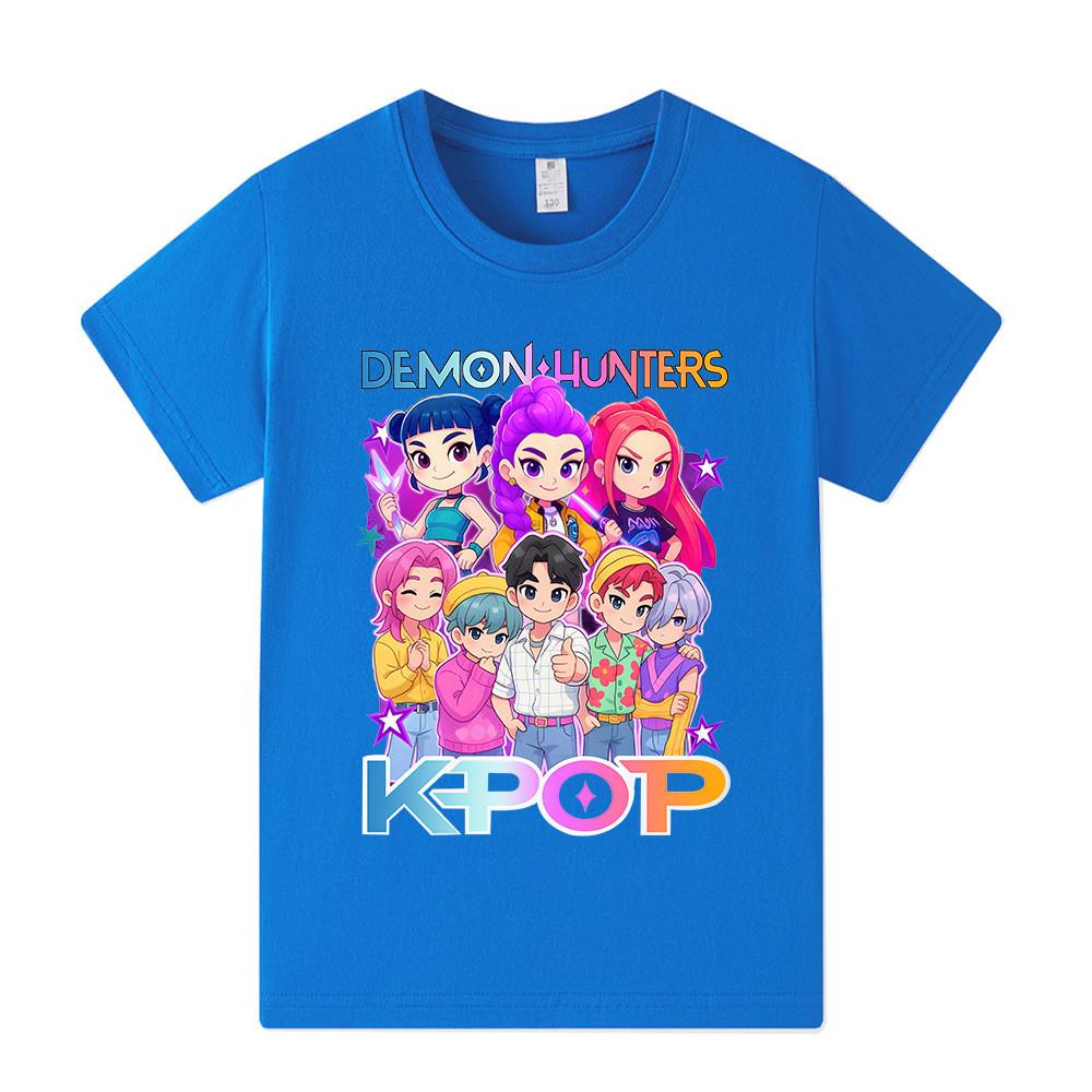 A1201 Kids Boys Girls Sajaboys Kpop Rumi Zoey Mira Print Short Sleeves T-shirt