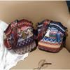 1 Pcs Fashion Bohemian Ethnic Style Women's Straw Woven Shoulder Messenger Bag Retro Casual Tassel Bucket Bag