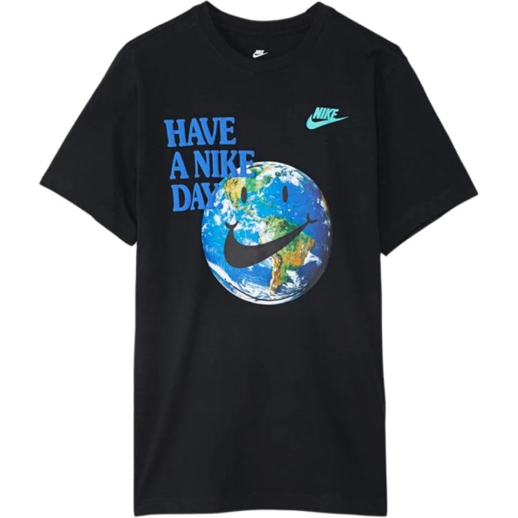 

Nike Футболка мужская прямого кроя с круглым вырезом и коротким рукавом с принтом логотипа Черная DM6331-010 L