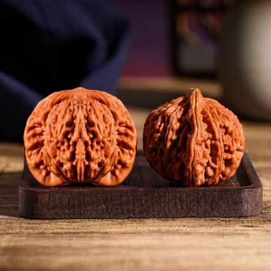 2Pcs Walnuts Relax Hand Massage Balls for Stress Relief And Blood Circulation Support Wood Fidget Tool Enhances Focus Joint Health Sleep Aid Gift