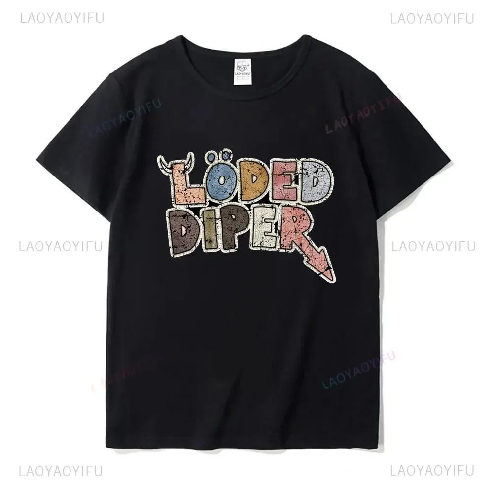 2026 Unisex Women Summer Comfortable Tops Unisex Street Fashion Funny Clothes LODED DIPER DIARY OF A WIMP KID Printed Tshirt S