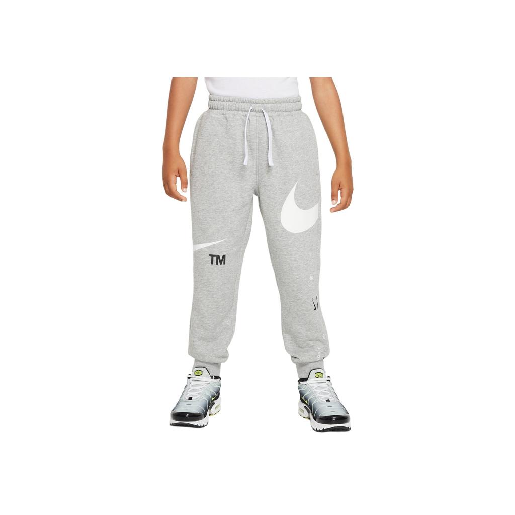 Nike Letter Print Low Waist Cuffed Pants Kids Bottoms Dark-Gray DO3601-063