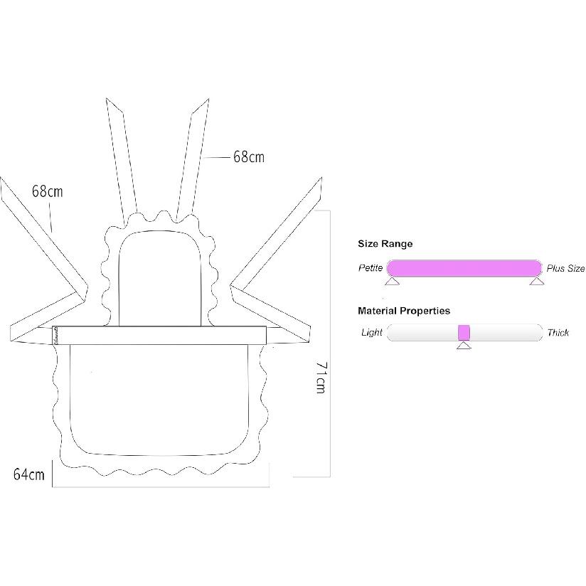 Women's Ruffle Outline Retro Apron Kitchen Cake Baking Cooking Cleaning Maid Costume (White)