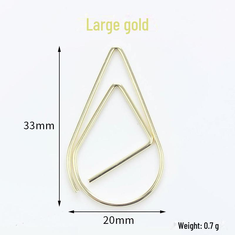 Agrafă de Hârtie Proaspătă și Simplă în Formă de Picătură de Apă - Marcaj Metalic Drăguț Rechizite de Birou pentru Caiete și Decorațiuni de Papetărie.