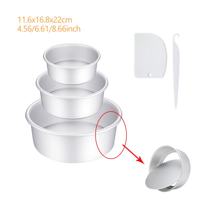 Anodized Aluminum Set 4/6/8/10 Inch Fixed/Removable Bottom Mold Round Chiffon/Angel Baking Cheesecake Tin 0059