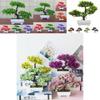 Lifelike Bonsai Simulation Artificial Plants In Chic Pots For Home And Office Decor