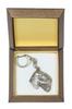 Black Russian Terrier, Chornyi Terrier - Silver-plated key ring with a dog in a gift box, handbag decoration, backpack pendant by Art-Dog brand