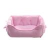 Four Seasons Waterproof Bow Dog Bed with Plush Bottom - Playful and Cute Pet Nest Pad