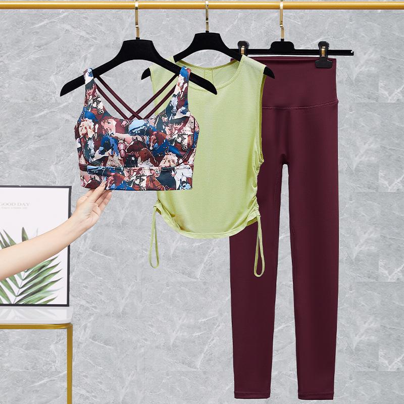 Lulu Women's Yoga Bra and High-Waist Fitness Pants Set - Spring/Summer Activewear