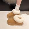 Small thick-soled low-top snow boots women's sheepskin and fur integrated 2025 new one-pedal winter wool cotton shoes