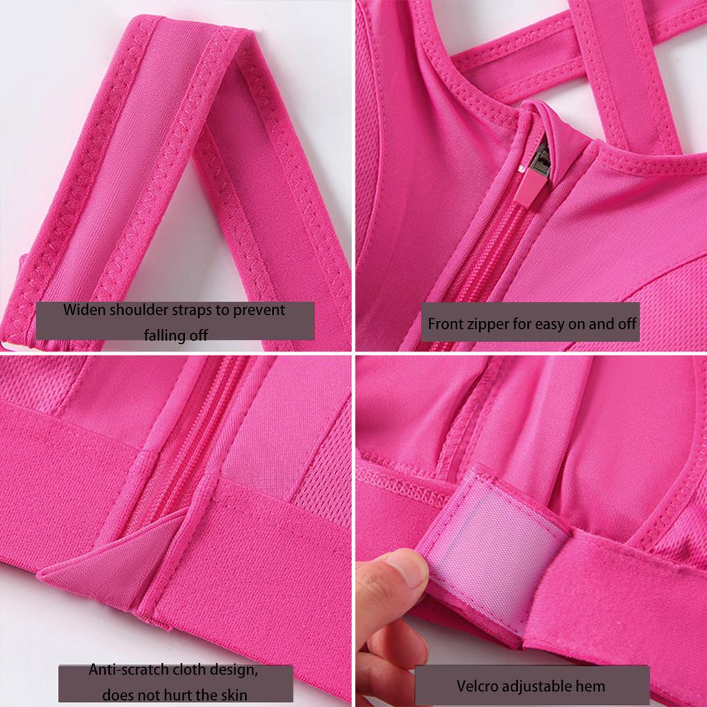 Women Sports Bra Plus Size Women Sports Bra Sexy Yoga Vest Front Zipper Adjustable Strap Shockproof Fitness Athletic Bralette Women Lingerie
