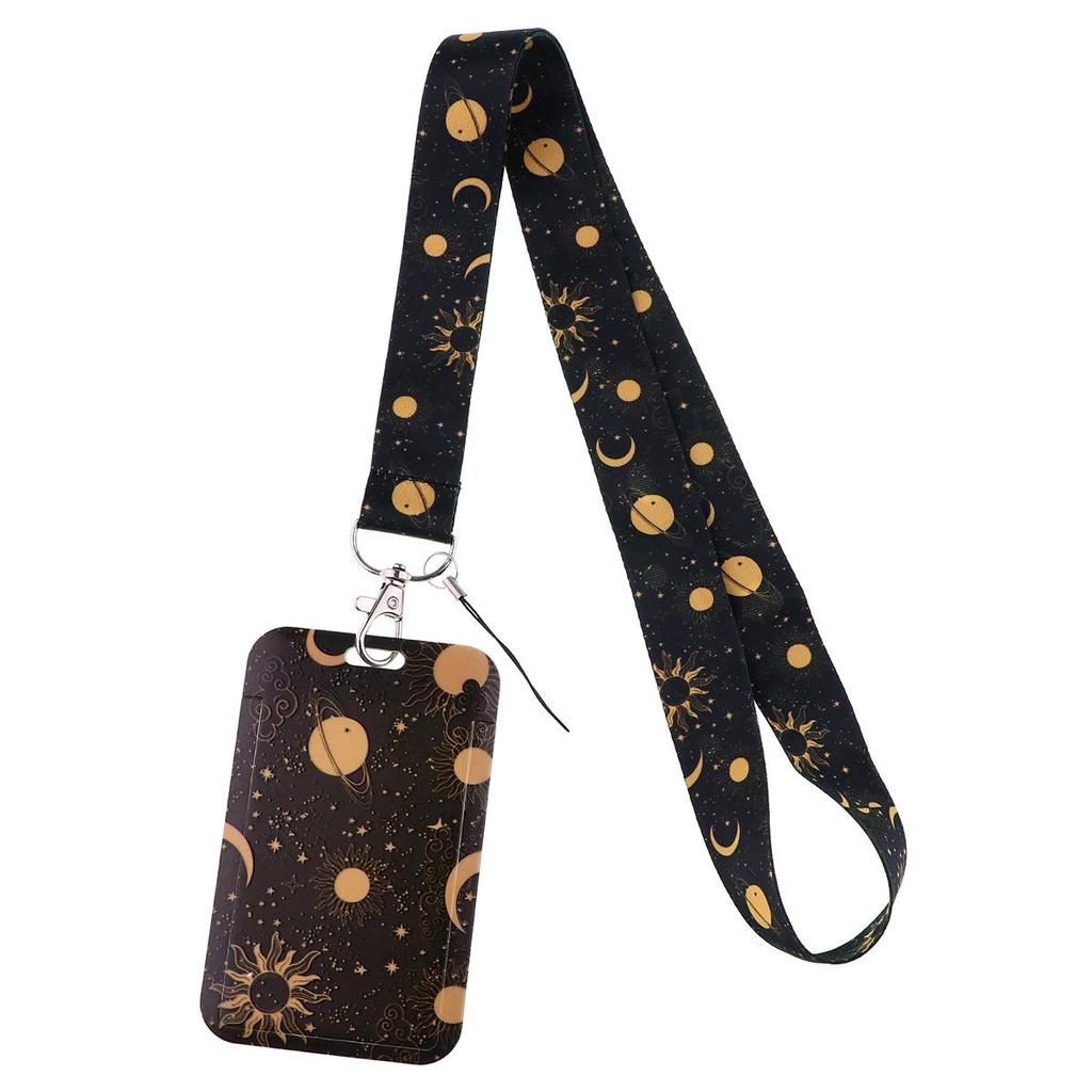 Moon Planet Cell Phone Lanyard: ID, Campus Meal, and Bus Card Holder