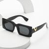 New Small Frame V-shaped Sunglasses Women's Fashion Hip-hop Square Glasses Internet Celebrity Street Sunglasses S