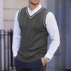 Men's  Leisure  Big Size  V-Neck  Thickened  Knitting  Vest  Sleeveless