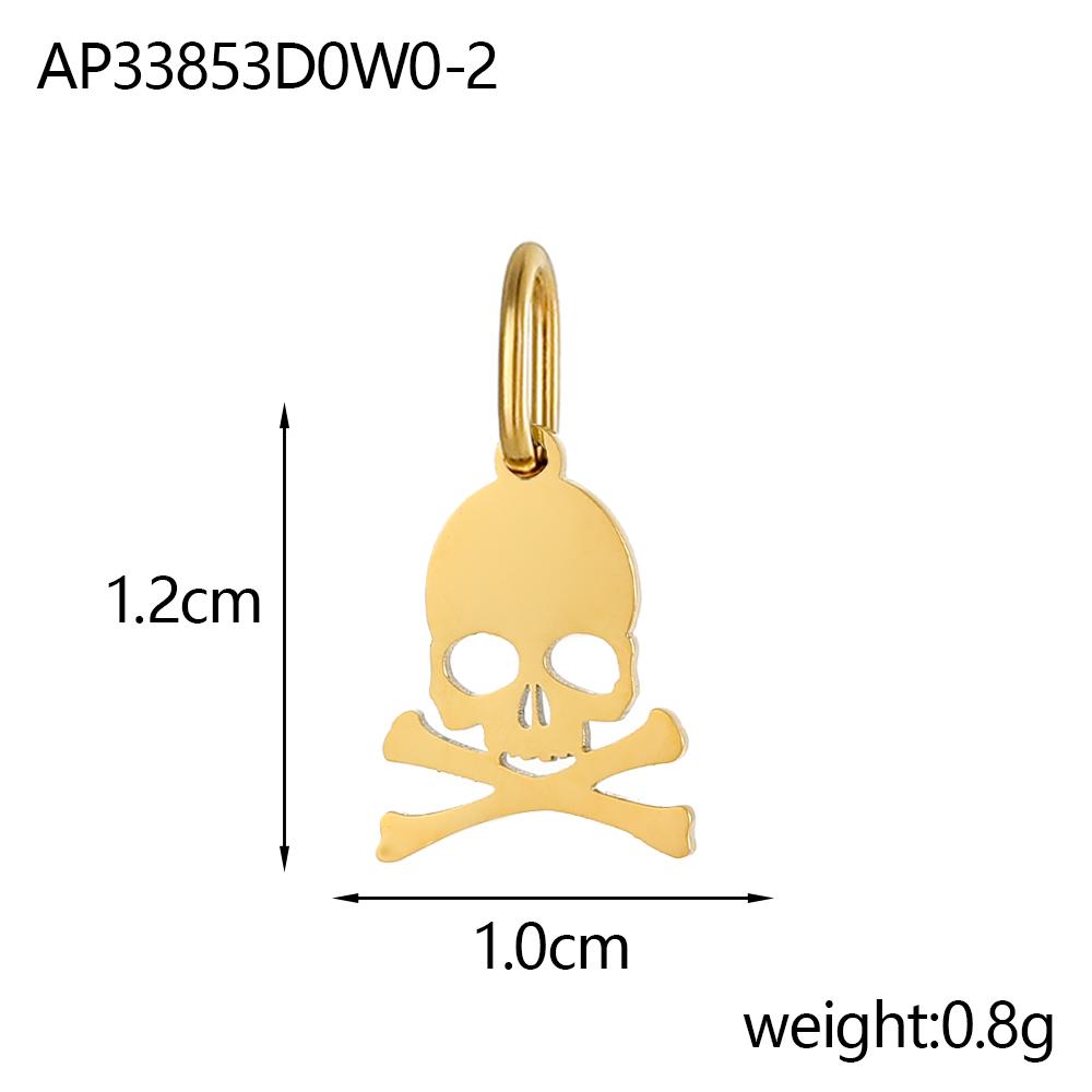 CARLIDANA Halloween Fun Party Accessories Charm Stainless Steel Pumpkin Skull Ghost Gold Plated Hat Titanium Steel Pendant