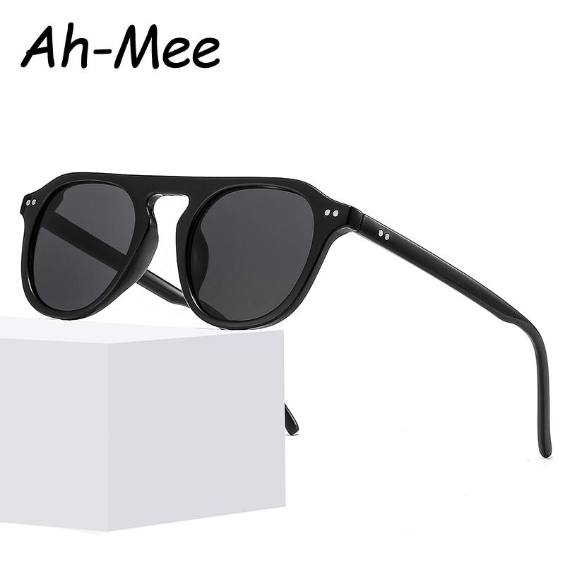 Fashion Oval Sunglasses for Men Women Vintage Brand Designer Punk Sun Glasses Men's Glasses Unisex Eyewear Punk Rivet Oculos