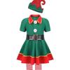 Xmas Santa Helper Costume Elf Hat/Shoes/Stockings Festival Santa Claus Novelty New Year Children Clothing Funny Xmas Party Dress