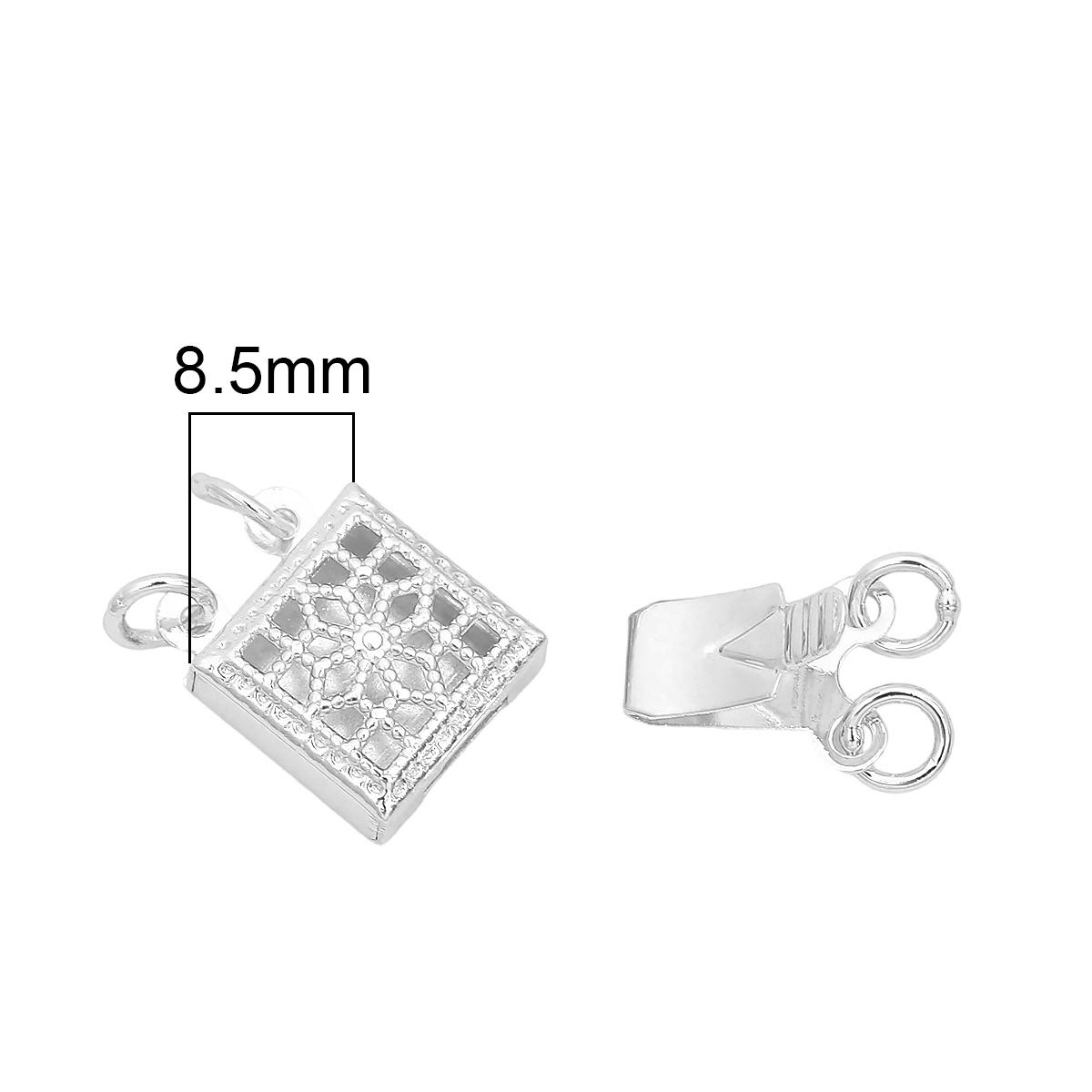 

Медная застежка Sumflowe, разъем для браслета, ожерелья, DIY ювелирных изделий, фурнитура 01 серебряный