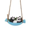 Swing Panda Statue Mother and Baby Panda Lying On The Swing Resin Simulation Animal Garden