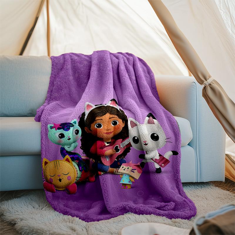Gabby's Dollhouse Theme Printed Blanket - Perfect for Couch, Bed, Travel & Outdoor Use | Machine Washable, Cozy & Durable.