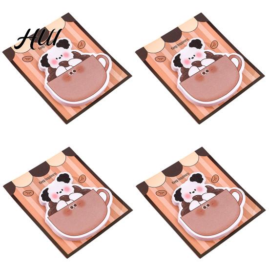 Durable Adhesive Memo Pad 4Pcs Cute Dog-Shaped Notes Set Cartoon Self-Adhesive Pads Reusable Note Strong Adhesion Thick Paper Multi-Scene Adaptation B