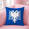 National Patriotic Symbol AAlbanians Flag Cushion Cover Pillowcase Short Plush Invisible zipper Room Sofa Cushion Cover
