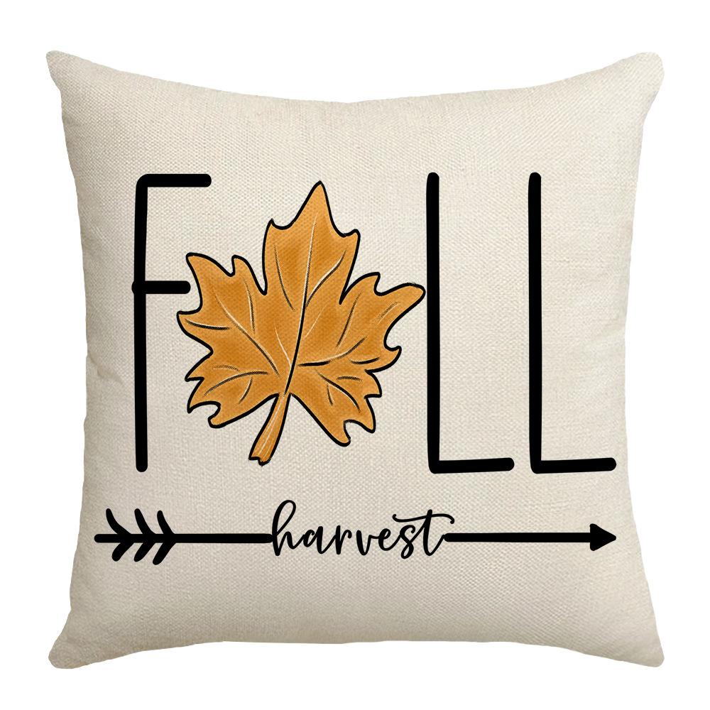 

New Autumn Maple Leaf Pumpkin Pillow Cover Living Room Sofa Bedroom Printed Home Pillow Cover Cushion 45 * 45Cm (without core)