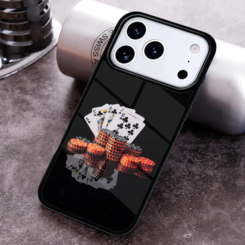 Poker Casino Art Pattern Phone Case for iPhone 17 16 15 Pro Max Air 14 13 12 11 Plus Shockproof Capa Cover
