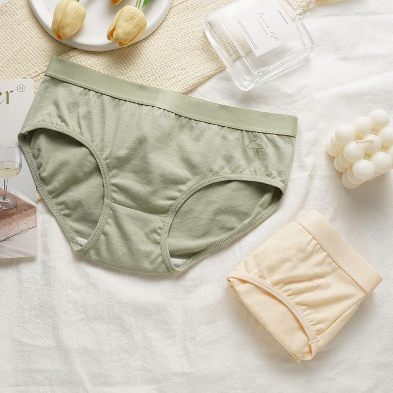 Women's Low Waist Vertical Striped Cotton Panties Simple Comfortable Briefs Four Seasons Wearable Underwear