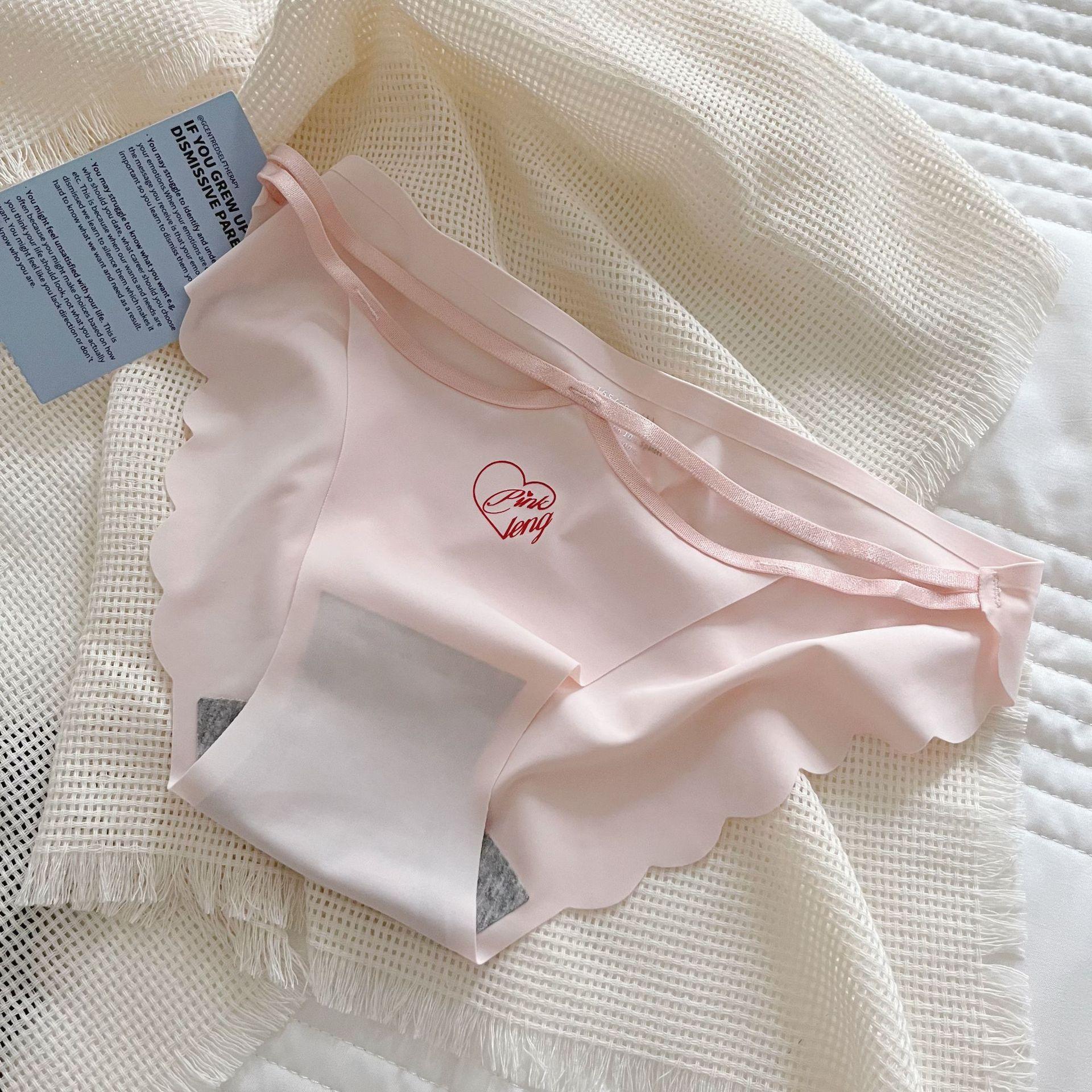 

Трусики для молодых девушек, тонкое нижнее белье из ледяного шелка, женские трусы с низкой талией, бесшовные трусики, сексуальные трусы-бикини L розовый