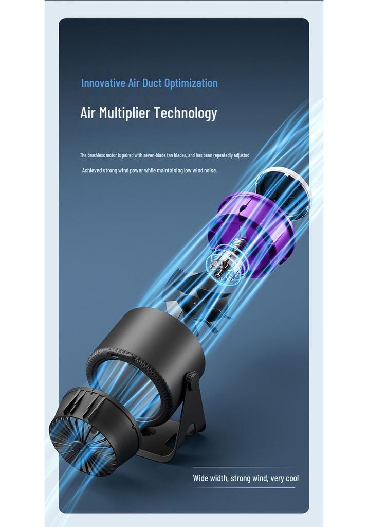 Silent USB Rechargeable Desktop Fan with Digital Display for Office and Dorm