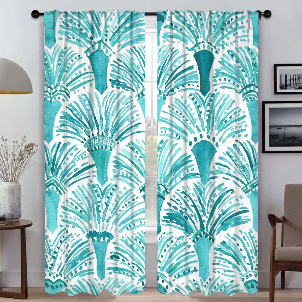 

Акварельные шторы с цветами для спальни, оконная занавеска для комнаты, 2 панели, шторы, домашний интерьер, шторы-перегородки для гостиной, кухни W50xH70cmx2pcs-CL