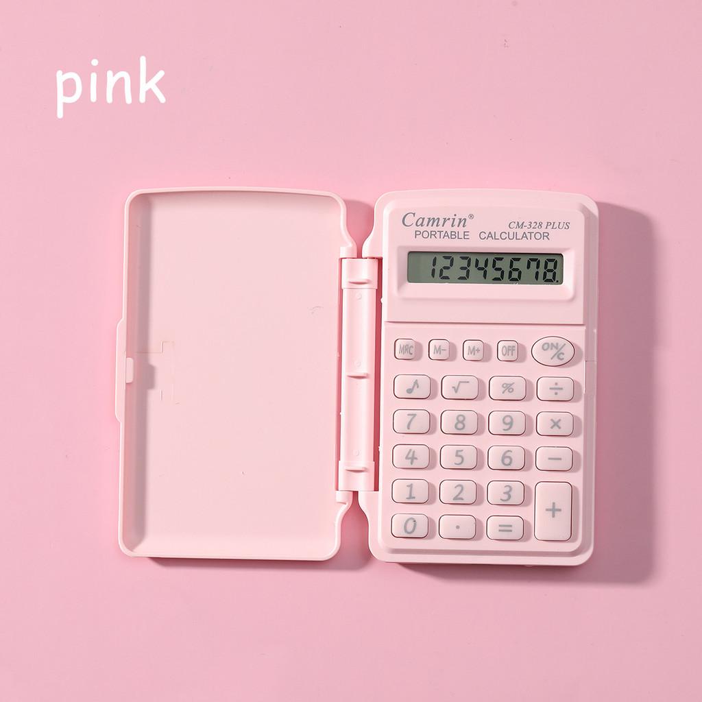 Portable 8 Mini Digit Flip Calculator Office Finance Student Use Easy Carry Gift