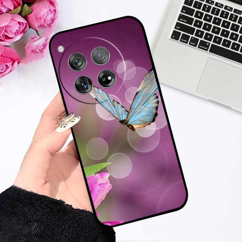 Case For OnePlus 12 Fundas 1+ 12 CPH2573 Floral Pattern TPU Silicone Phone Cover For One Plus 12R Capa CPH2585 Shockproof Bumper