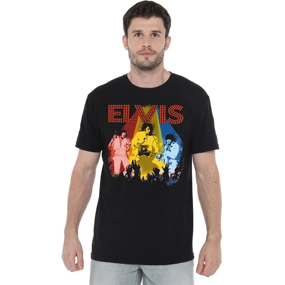 Elvis Presley Vegas Remembered Unisex 100% Cotton T-shirt Mens Tees Top S-5XL, Black L
