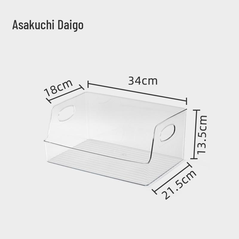 Transparent PET Storage Box for Books, Snacks, Fruits, Vegetables, and Kitchen Organization