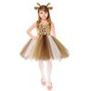 Girl Animal Dress Cosplay Giraffe Tiger Halloween Costume Kids Set Outfit